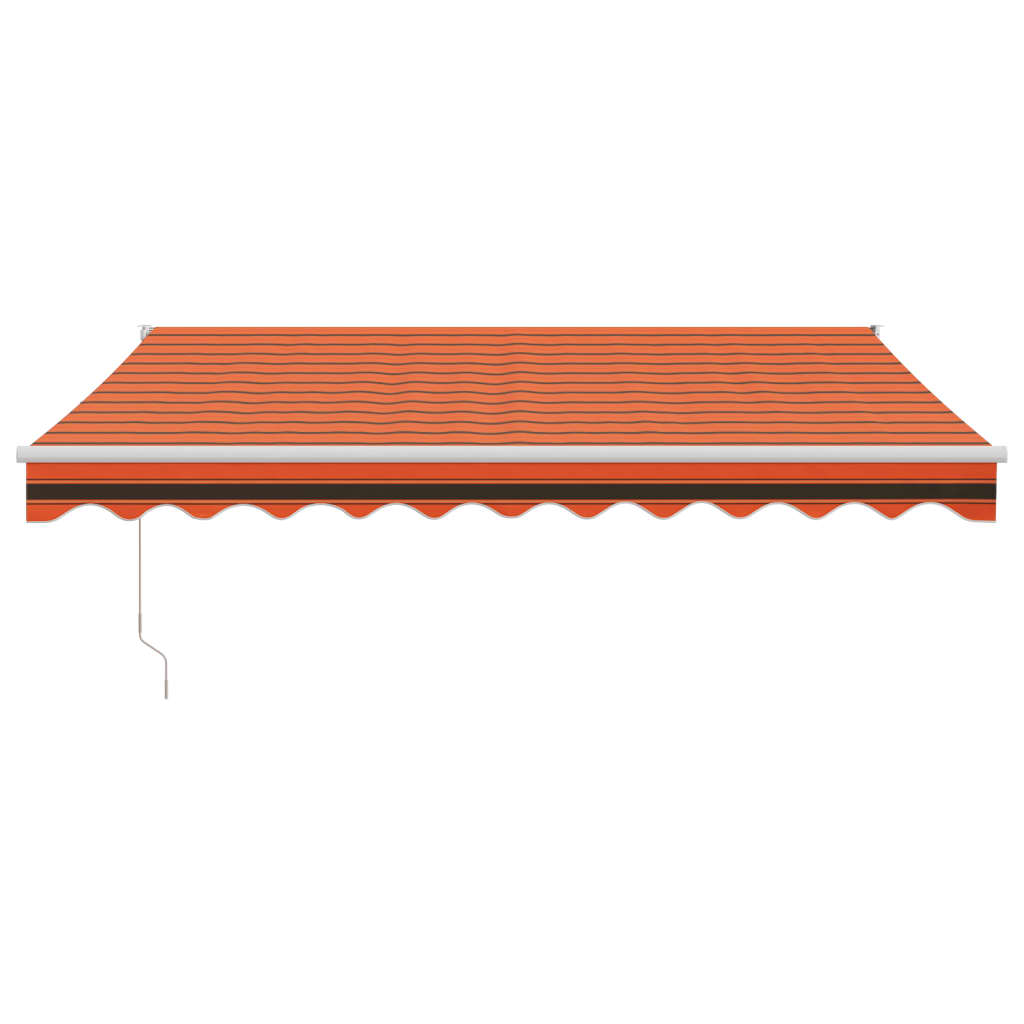 Retractable Awning Orange and Brown 3.5 X 2.5 M Fabric & Aluminum
