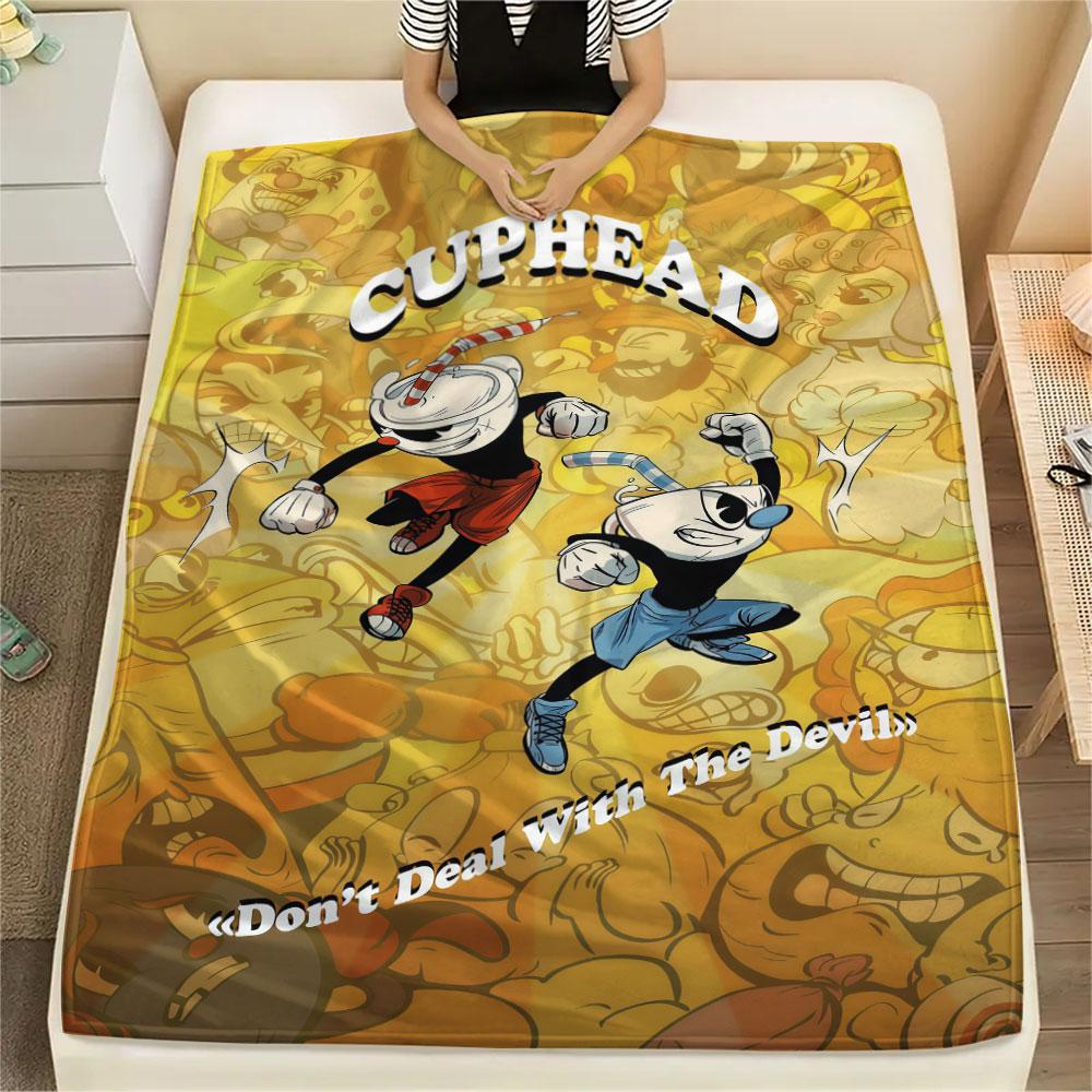 Cuphead Vintage Stars Blanket, High quality Comfortable for All Seasons, Home Decor, Warmth and Comfort