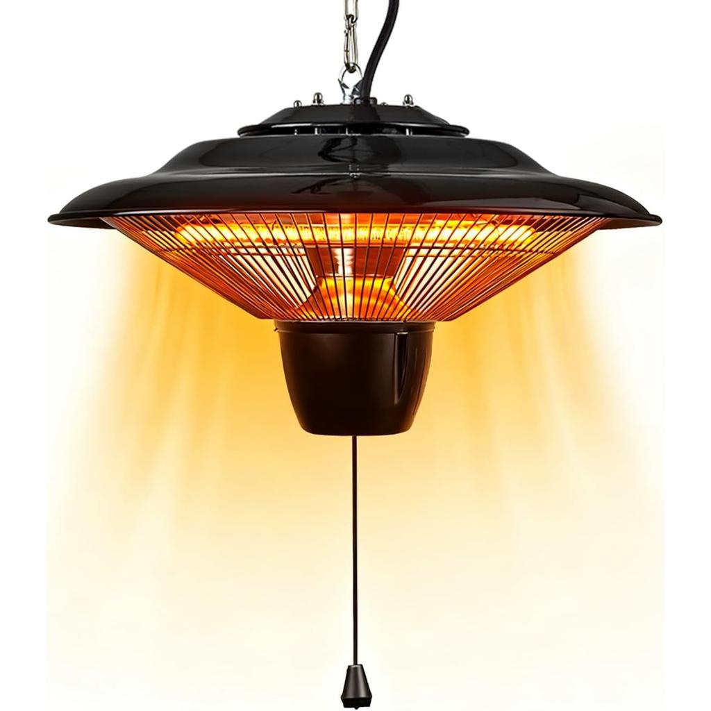 1500W Hanging Patio Heater for Outdoor,Ceiling Mounted Heaters for Balcony, 3s Fast Heating Infrared Heater for Gazebo, Living Room, and Courtyard