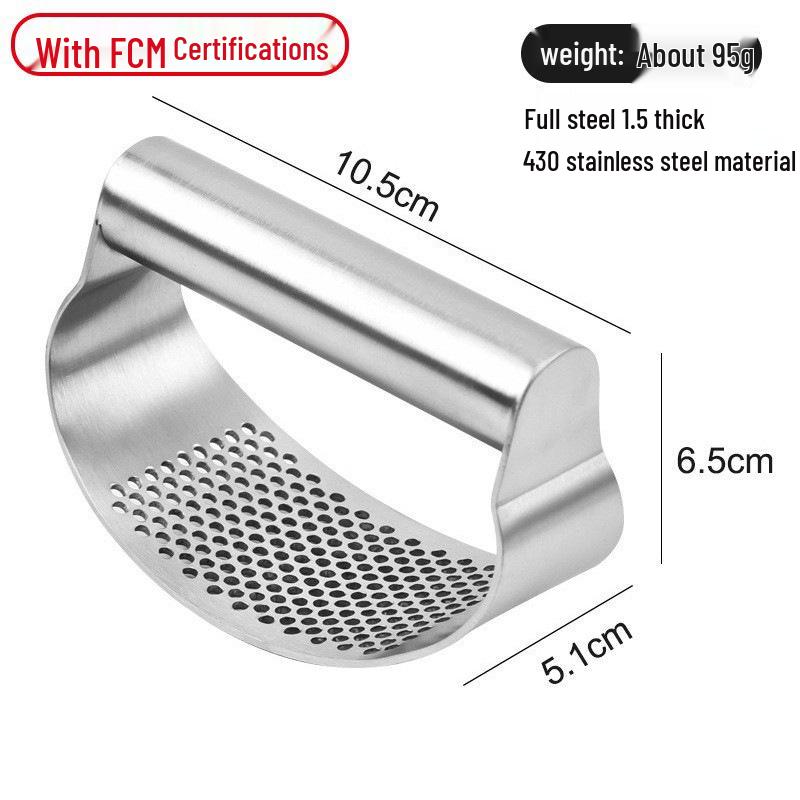 Stainless Steel Ring-Shaped Garlic Press and Crusher
