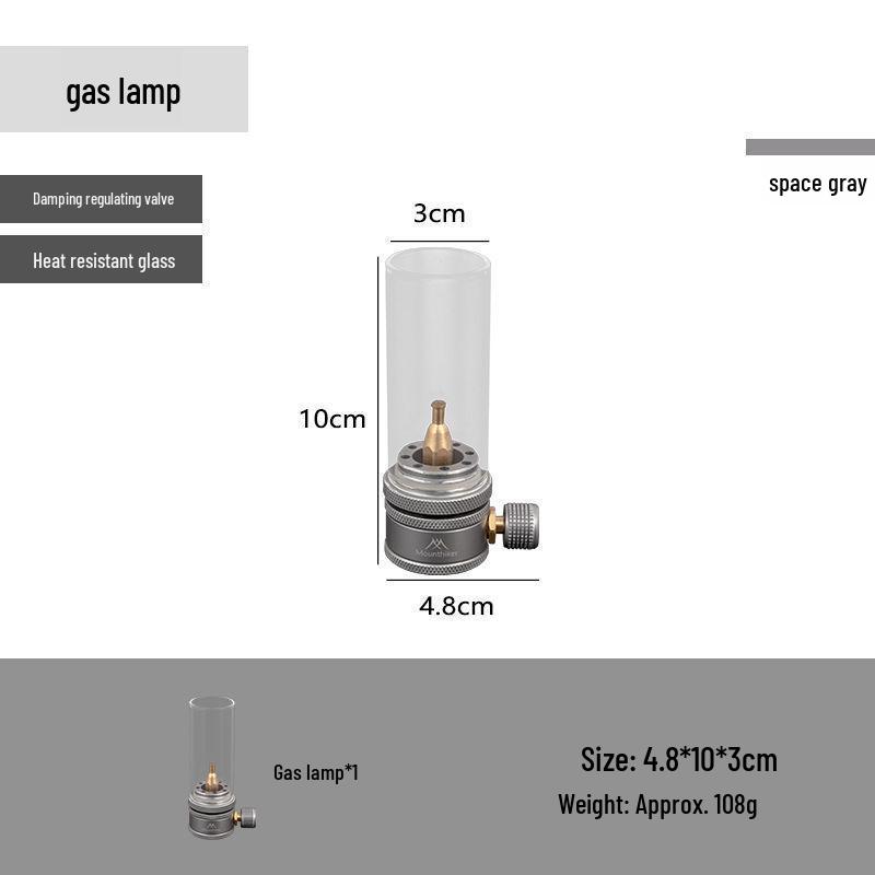 Octagonal Silver Small Gas Camping Lantern Set