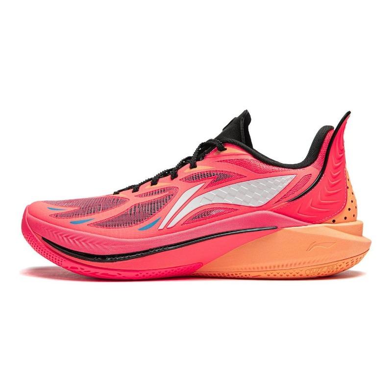 LiNing men s high-top basketball shoes with boom tech, fabric & TPU upper, lightweight rebound red ABAU019-7 40
