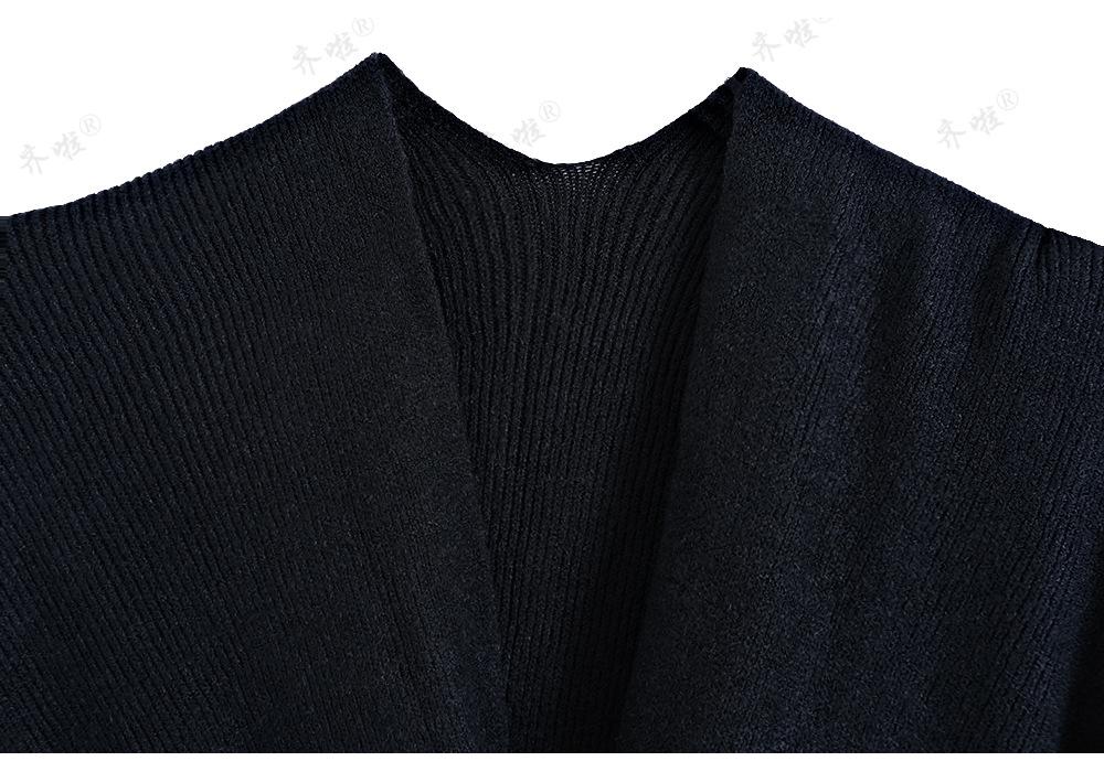 Autumn/Winter Elegant Knit Tassel Shawl Cardigan Cloak Sweater for Women