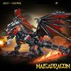 2026 New Western mythology story toy Warcraft Dragon Spray Fire Dragon Assembled Building Block Model  Gift Dinosaur