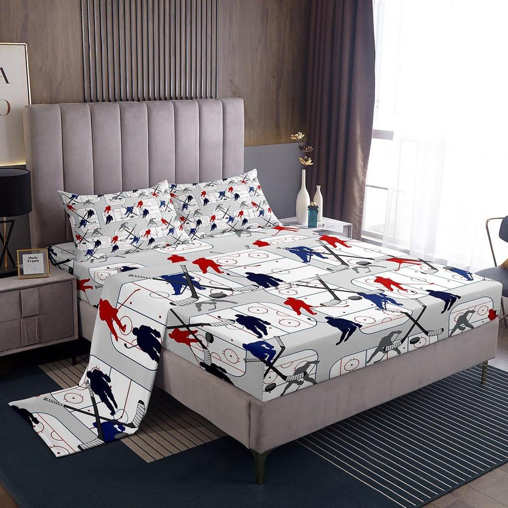 Cute Cartoon Ghost Pattern Bed Hat Four-piece Bedding Set Bedroom Dormitory Bedding Decoration