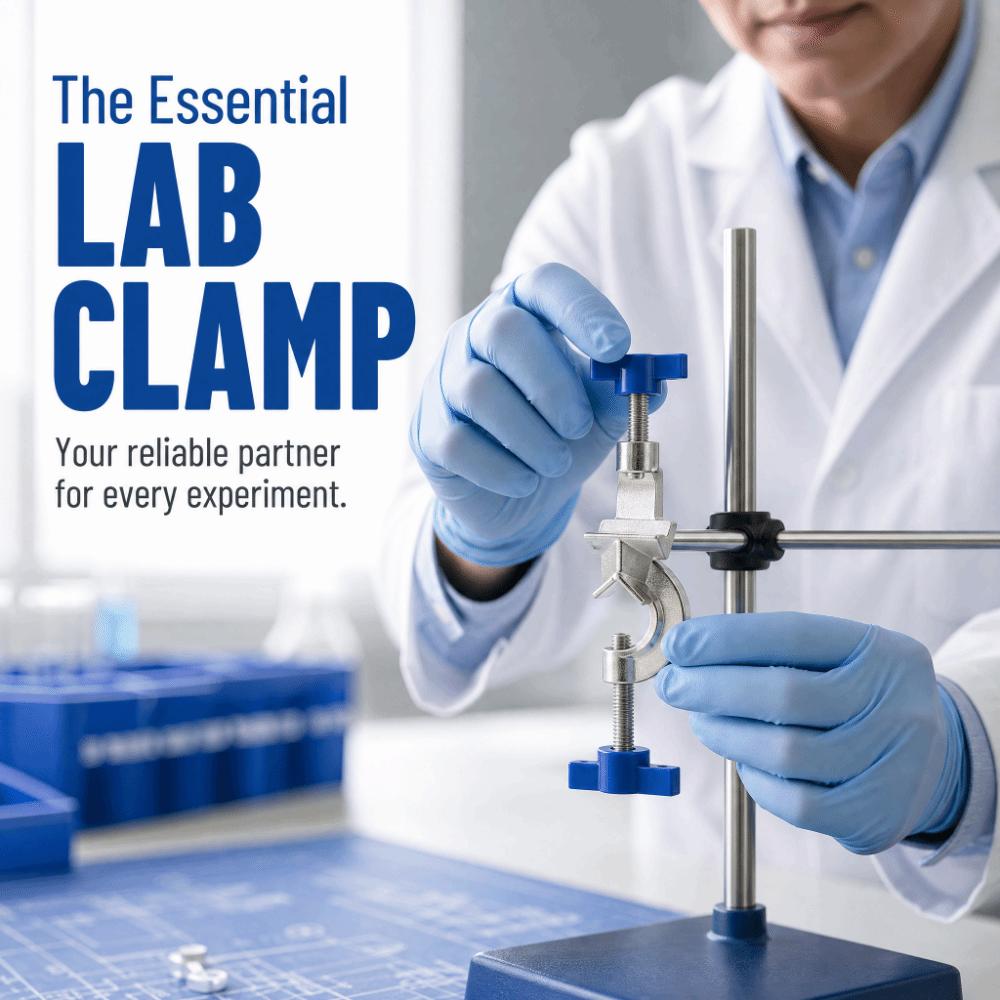 Durable Heat Resistant Boss Head Clamp Cross Clamp Silver Metal Grip Holder Zinc-iron alloy Flask Clamp For Lab Retort Stand