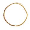Copper-Plated Gold & Zircon Dazzling Choker Necklace - Elegant Color Block Design for a Luxurious Look.