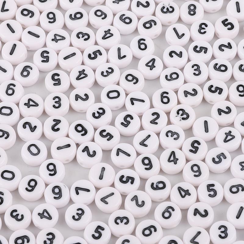 4 * 7Mm Acrylic Letter Bead Flat Bead Handmade Diy Children'S Early Education Beaded Jewelry Accessories Bracelet
