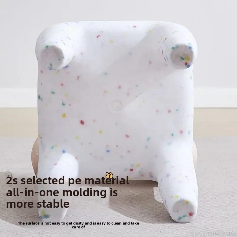 Nordic Style Cute Plastic Bow Shaped Backrest Cartoon Office Desk Chair Child Dining Chair  Bedroom Living Room Stool Furniture