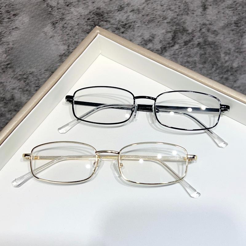 Harajuku Small Square Frame Glasses Man Women Retro Metal Eyeglasses Clear Spectacle Decorative Eyewear