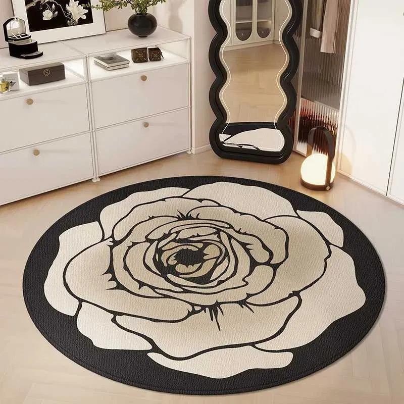  Disney Vintage Flowers Circular Floor Mat Living Room Sofa Bedroom Bedside Carpet Large Area High-end Non-slip Rug Decor
