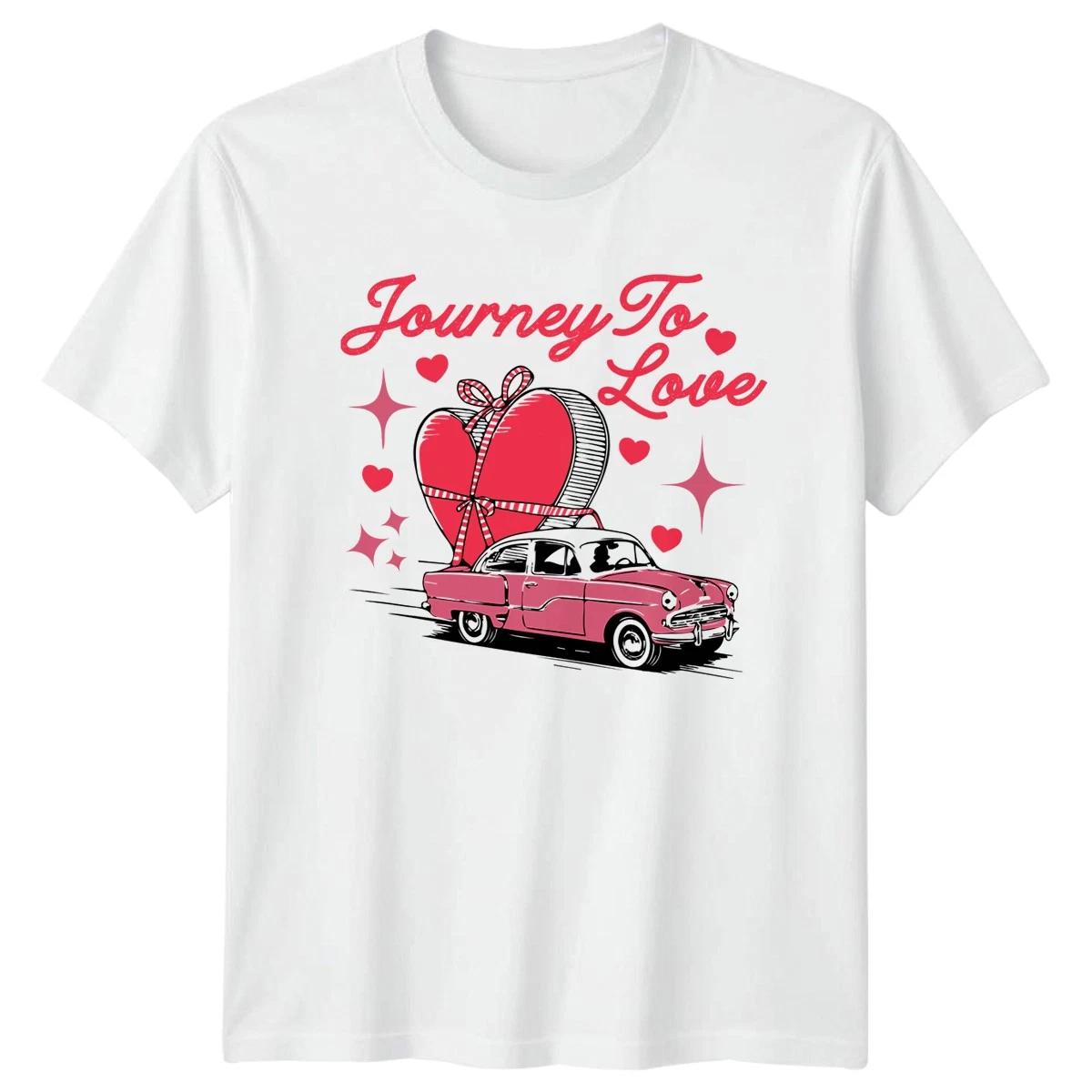 Journey To Love Valentines Day Romance Car Heart Mens T-Shirt Womens Tee Graphic XXL