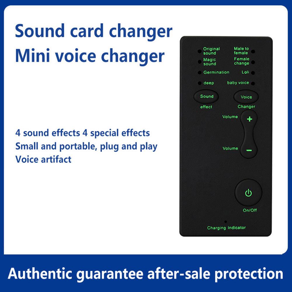 New Voice Changer Mini Portable 8 Voice Changing Modulator Adjustable Voice Amplifier Sound Card for PS4 Xbox IPad iPhone Laptop
