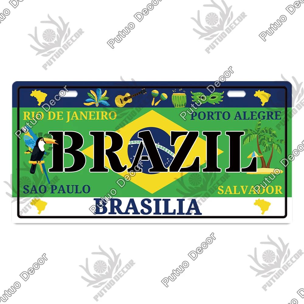 Putuo Decor Country - Themed Vintage Metal Sign with License Plate Plaque - Ideal for Bar Pub Club and Home Wall Decoration