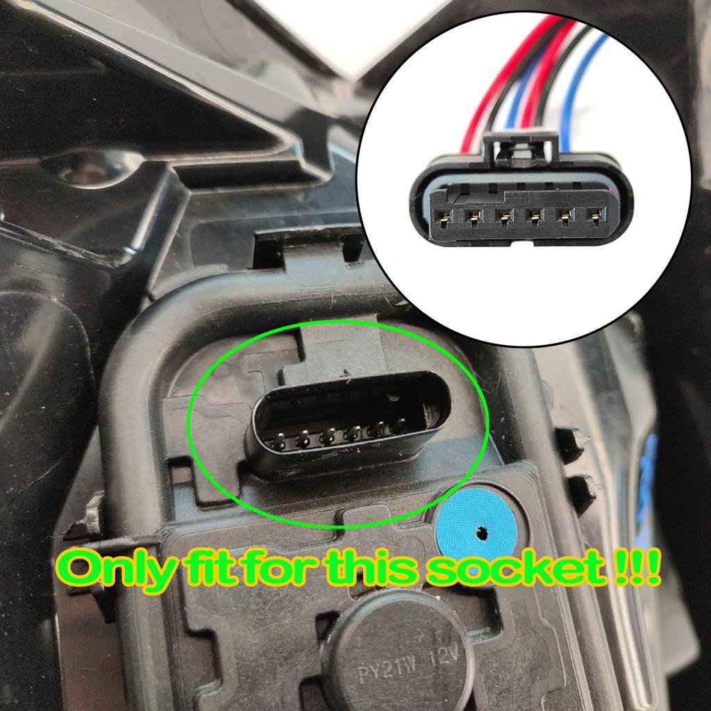 6Pin For Fiat 500X 2014 - 2024 Rear Tail Light Lamp Connector Pigtail Plug Prewired Wiring Harness Cable 2020 2019 61132359993