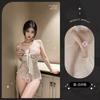 Sexy lingerie lace hollowed-out tights seductive small breasts show big open gear no-take-off onesie