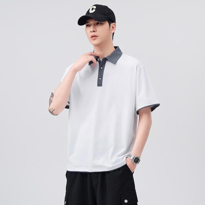 Summer Updated Short-sleeved T-shirt Lapel POLO Top Relaxed Fit Thin Short-sleeved 4XL