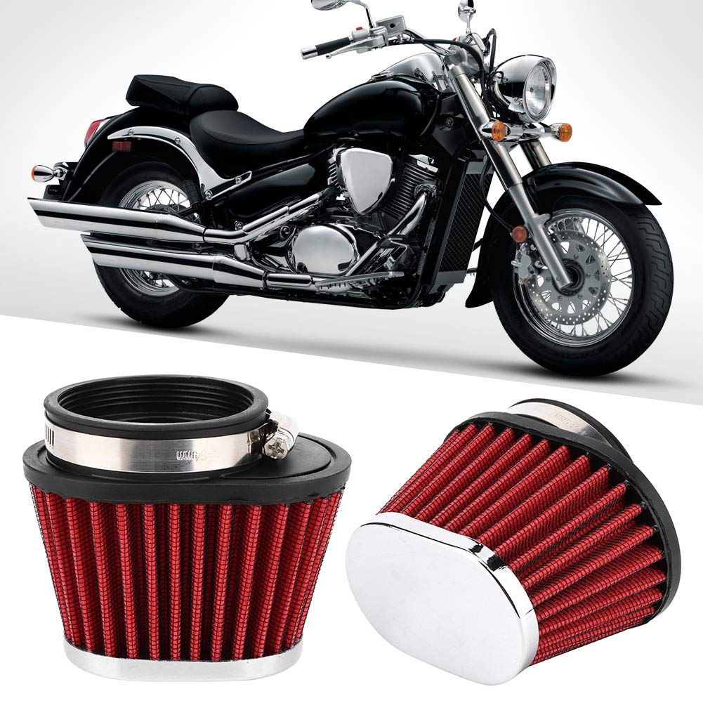 Akozon Motorcycle Engine Air Filter, Mushroom Head Engine Air Cleaner Filter Accessory for Honda Yamaha Suzuki Kawasaki (60mm)