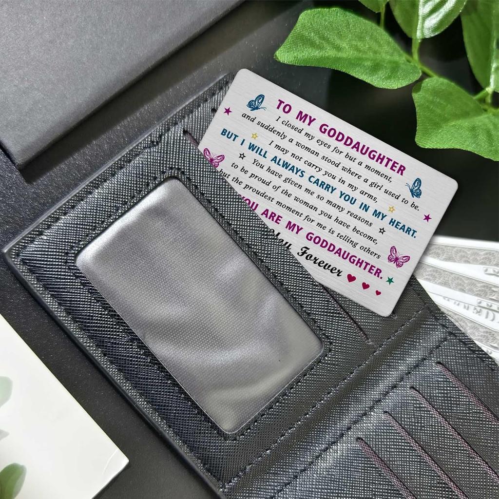 EE&YU Goddaughter Card Gifts - Goddaughter Birthday Valentines Day Gifts, I Love My Adult Goddaughter Gifts, Proud Goddaughter Present