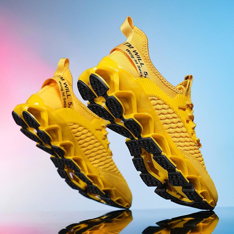 Men's Breathable Knit Running Shoes Lightweight Non-slip Athletic Sneakers
