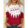 Women's Sweatshirt 3D Prints Christmas Theme Kawaii Graphics long sleeve T-shirt Casual Loose Fit O-Neck Tee Long Sleeve Tops