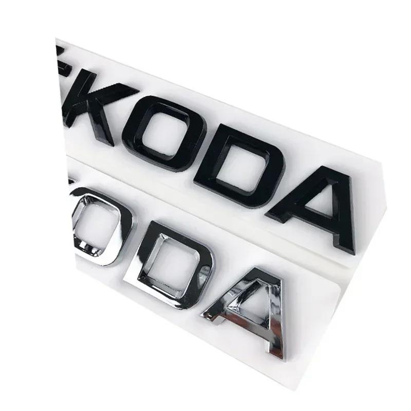 WUM1 3D Buchstaben Emblem Aufkleber für Skoda RS Yeti Fabia Superb Octavia Kodiaq Karoq Tour Rapid Auto Heckklappen Emblem Auto Zubehör