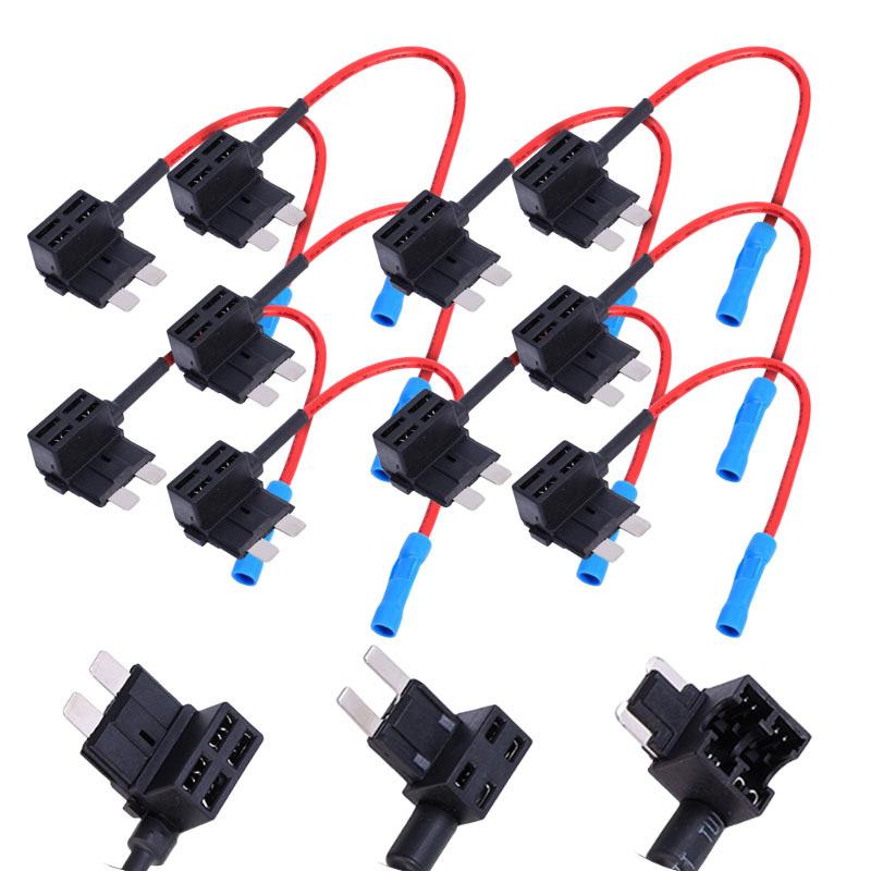 Auto Fuse Holder with Additional Circuit 32V Tap Adapter Micro Mini Standard ATM Blade Fuse Car Van S/M/L Sizes Auto Parts