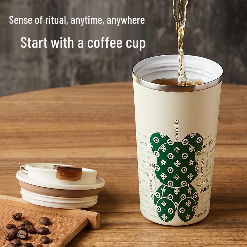 Portable Ceramic Lined Stainless Steel Insulated Coffee Tea Cup