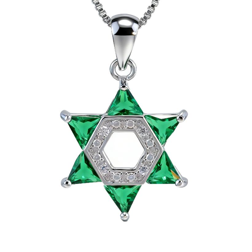 

Colorful Star of David Pendant Necklace for Women,Dainty Hexagram Choker with Cubic Zirconia,Trendy Bohemian Jewelry Gift for