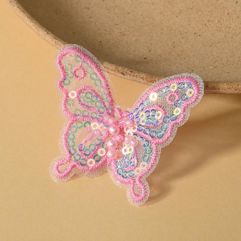 10/20pc Pearl Butterfly Lace Embroidered Wedding Clothes Jewelry Accessories Appliques For Sewing Supplies DIY Hair Clip