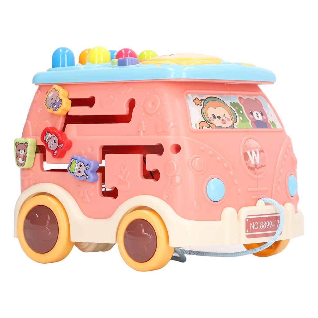 Bus Beat A Mole Toy Educational Sound Light Interactive Musical Learning Activity Cube Bus Toy for