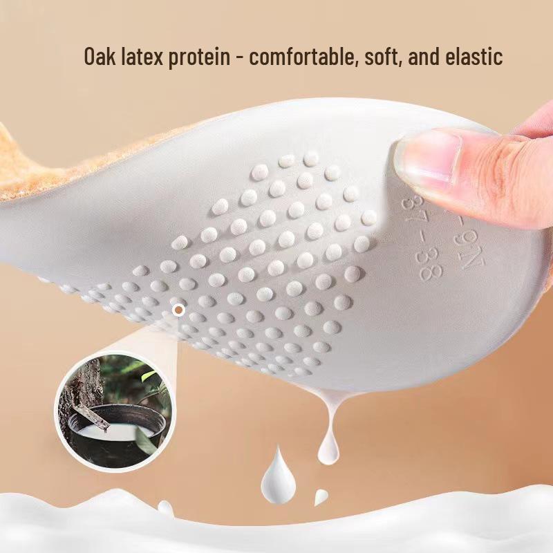 Latex Winter Warm Insoles for Men & Women - Soft, Sweat-Absorbing, Odor-Resistant, Lamb Wool & Velvet, Comfort for Prolonged Standing