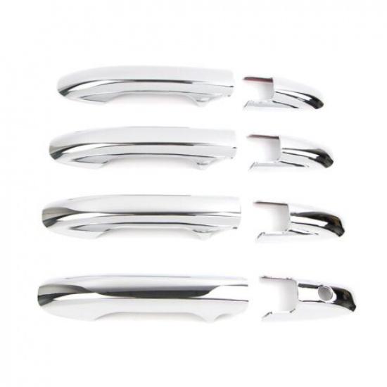 8Pcs Chrome Car Door Handle Frame Panel Cover Trim For Honda City 2008-2013