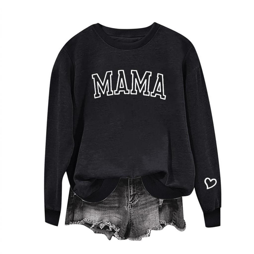 Damen Sweatshirts mit Aufdruck „Love Heart“ und Grafik, Festival-T-Shirt, lässig, langärmelig, Pullover, Tops