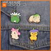Duck Wear Eggplant Hat Frog Wear Daisy Hat Enamel Pins Brooch Cute Animal Brooches Backpack Lapel Badge Jewelry Gift for Friends