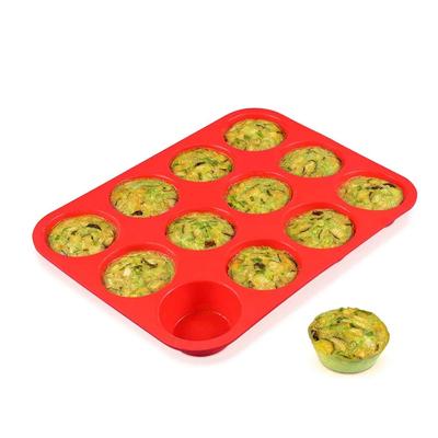 Okrągła forma silikonowa 12 otworów Mini muffinki DIY Cupcake Cookies Fondant forma do pieczenia nieprzywierająca budyń forma do pieczenia na parze narzędzie do pieczenia