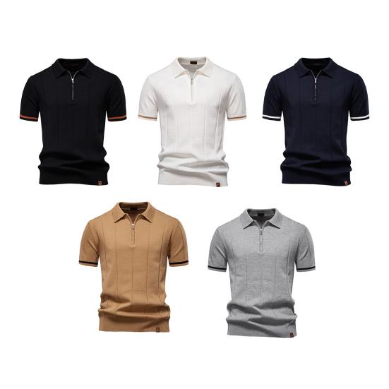 Herreskjorte Kortarmet Reversdesign Lett Pustende Ensfarget Casual Herre Sommer Topp Skjorte