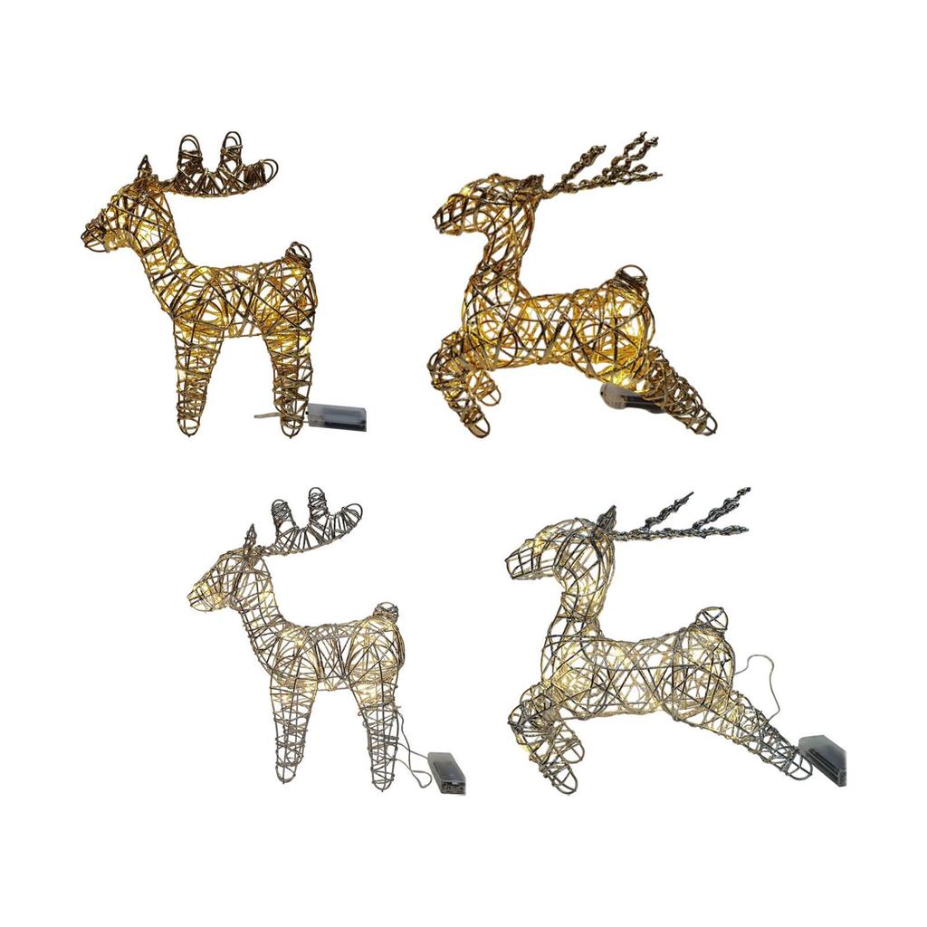 Christmas Luminous Elk Statue Iron Artwork for Bedroom Themed Party Holidays
