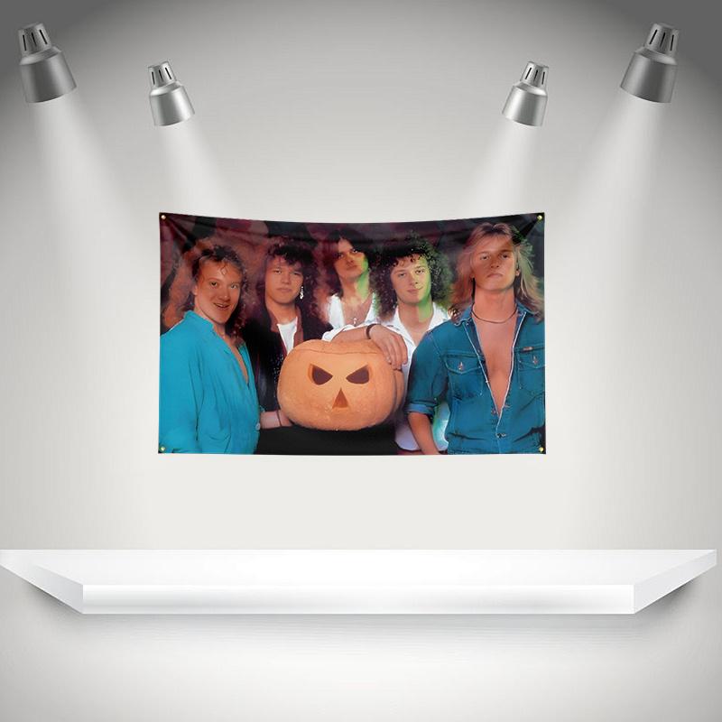 H-HELLOWEEN Flag Rock Music Band Banner HD Printing Tapestry Exhibition, Music Band Fans, Garage Decor