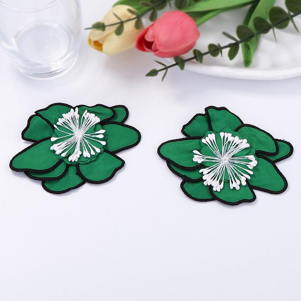 Europe, America, fresh and sweet fabric exaggerated large flower stud earrings fashion stacked temperament vacation style