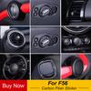 For MINI Cooper Hatchback F56 Whole Inner Carbon Fiber Texture Sticker Cover Handle Vent Console Panel Housing Case Accessories