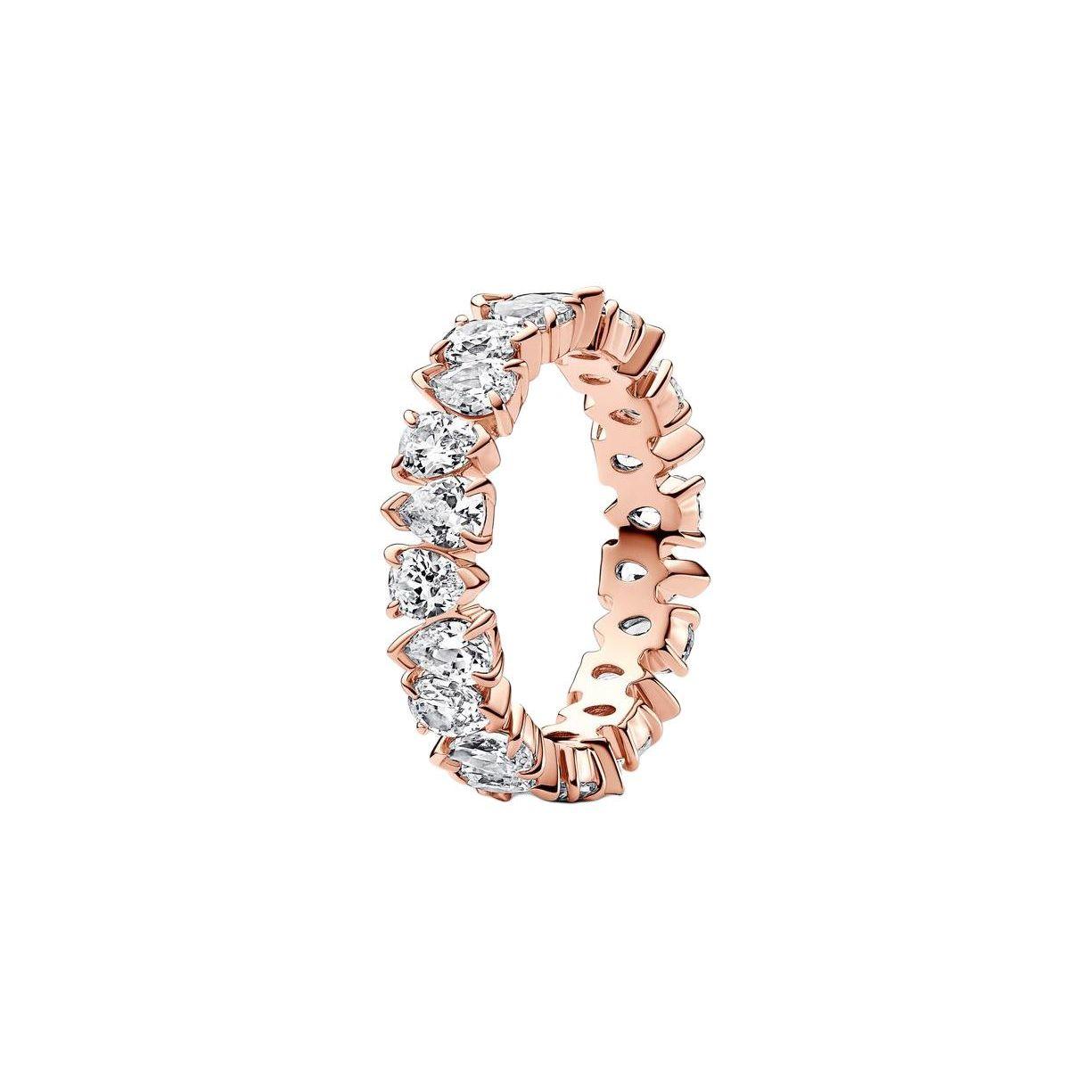 Pandora 14K Rose Gold Inlaid Design Ring Unisex rings 183021C01 Shopping Bag,60