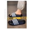 Men's Striped Slide Sandals Non-slip Thick Sole Casual Slippers for Outdoor Beach Home Use