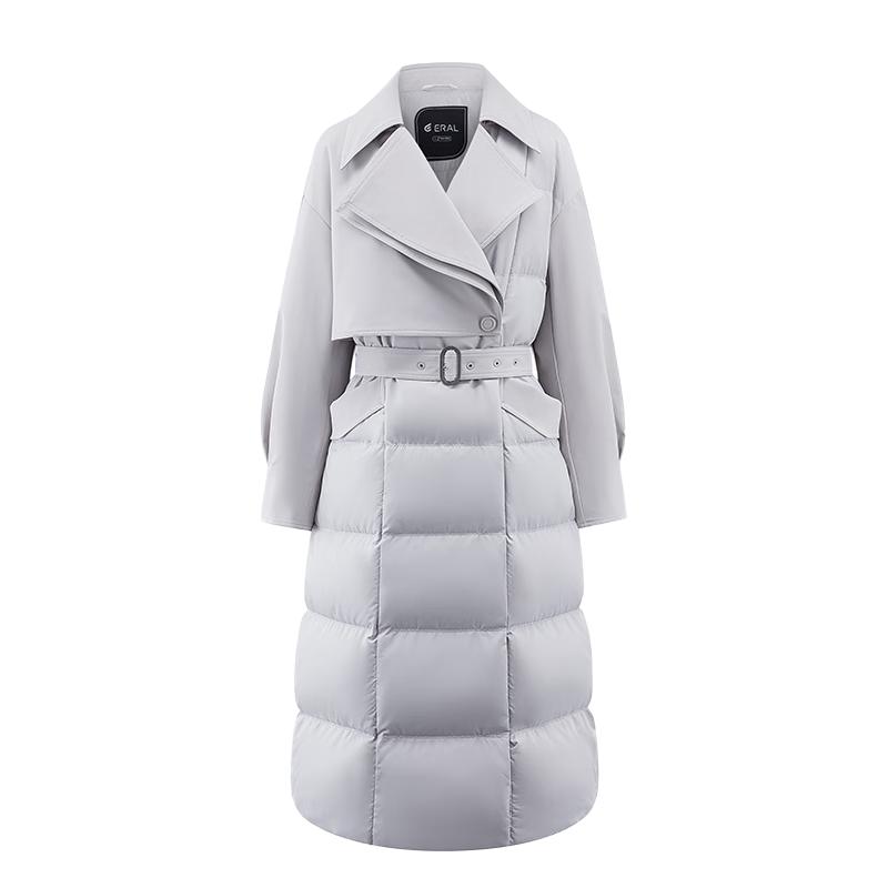 Aiyilayi Women's Trench Collar Long Goose Down Parka