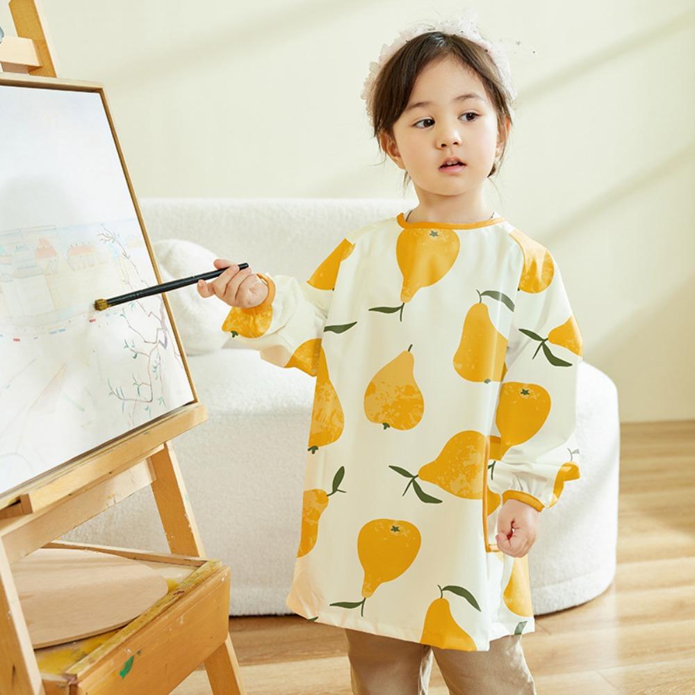 

Kids Waterproof Apron Rabbit Print Long-Sleeve Stain-Resistant Art Smock for Boys Girls Bibs Easy Clean Children Painting Aprons 90