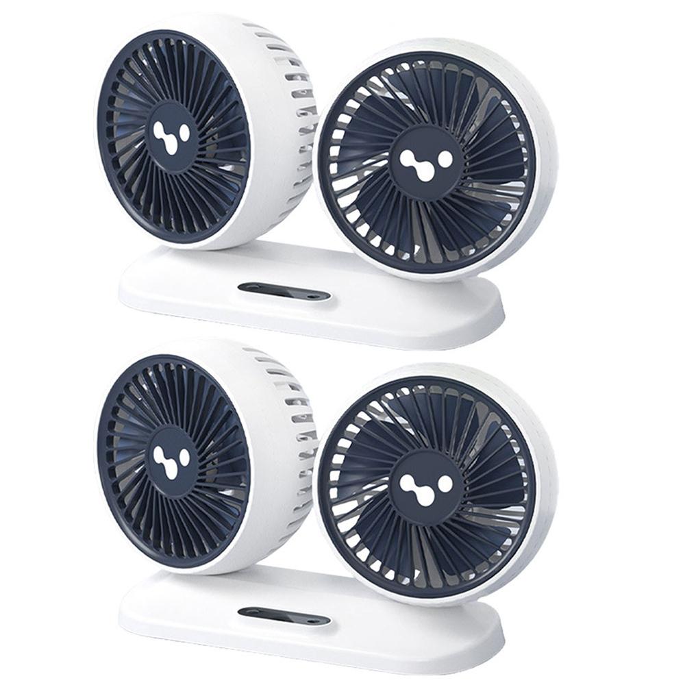 Dual Head USB Car Air Fan Strong Wind Vehicle Air Circulator 12V 24V 3 Speeds Adjustable For Auto Cooler Air Fan Car Accessories