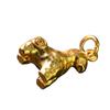 24k Gold-Plated Copper Zodiac Horse Rocking Horse Pendant for Jewelry and DIY Accessories