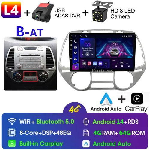 FortressFor Hyundai I20Carplay 2008 2009 2010 2011 2012 2013 2014 Car Radio GPS Navigation Stereo Android 10 No DVD Player 2 Din
