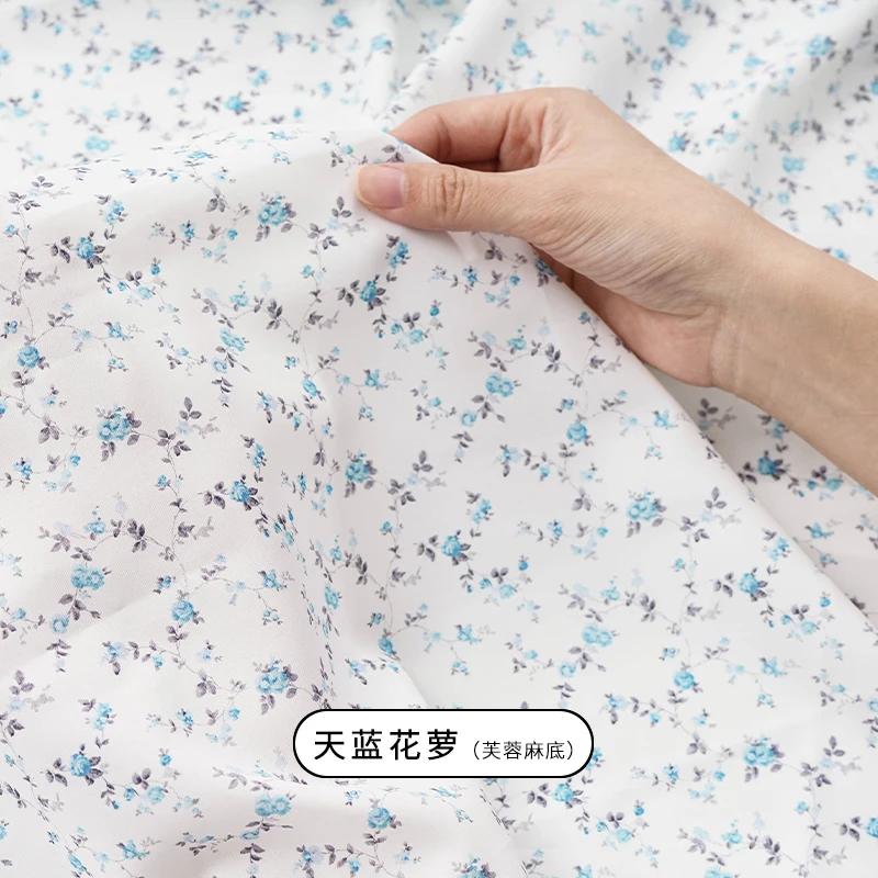 150x50cm/150x200cm Small Floral Printed Chiffon Fabric For Summer Women's Dresses Children's Clothing Handmade DIY Fabric TJ7500