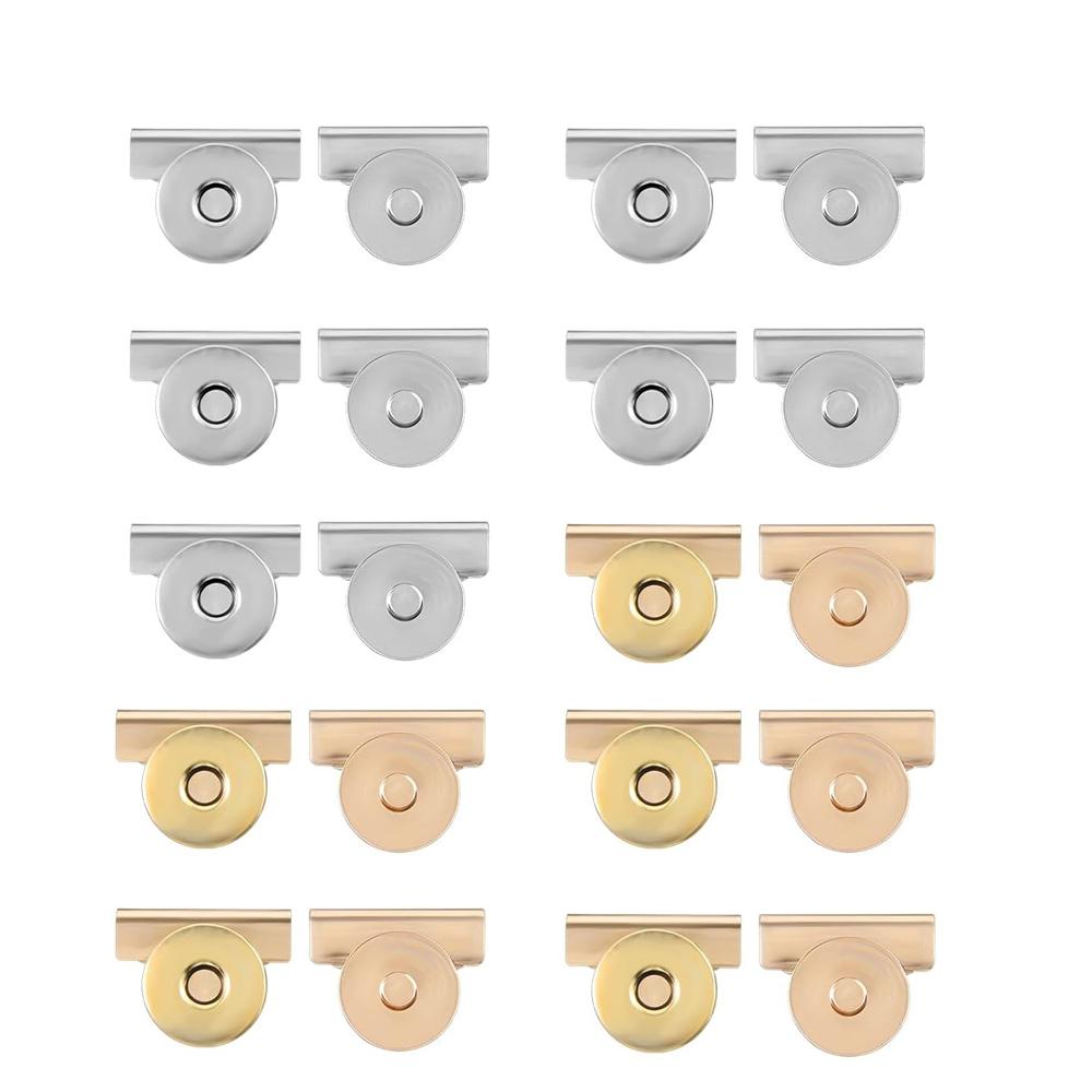 

10 Pair No-Sewing Magnetic Snap Buttons Metal Magnetic Buckle Clasp Magnetic Purse Clasps for Purse Handbag Clothing Bags Crafts